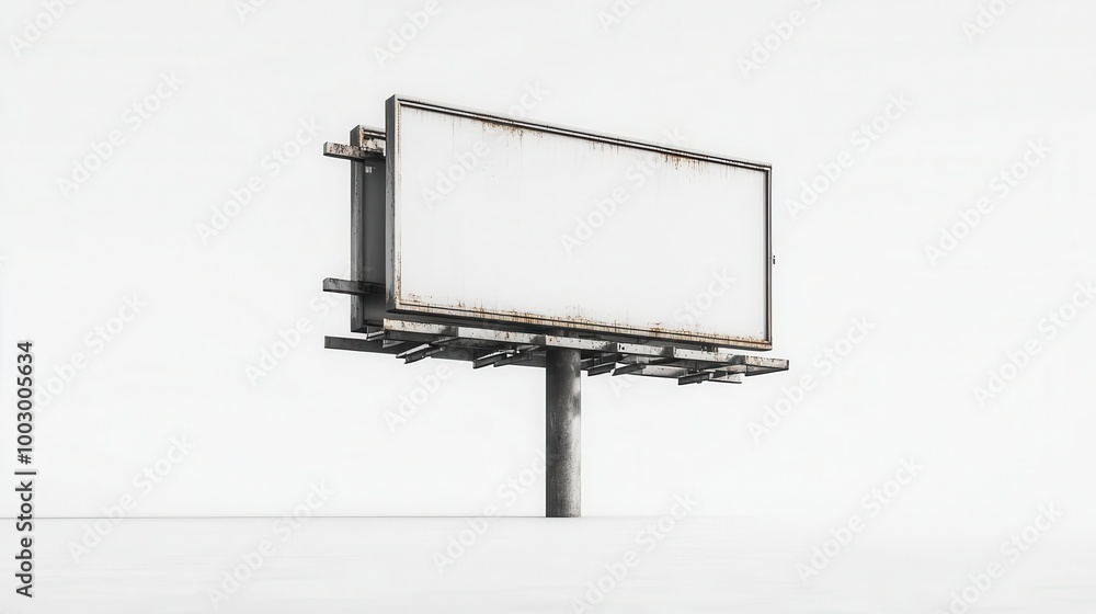 Obraz premium A blank billboard stands tall against a clear sky
