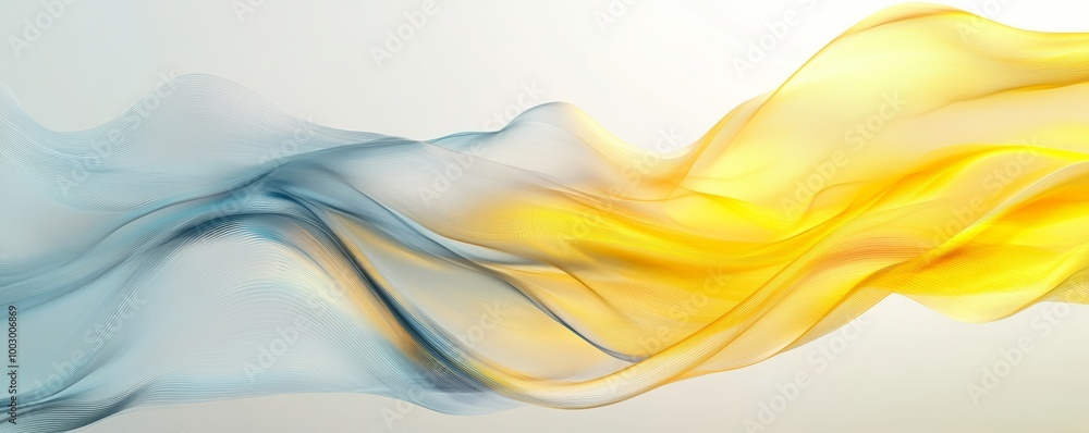 Abstract flowing waves of blue and yellow Abstract flowing waves of blue and yellow