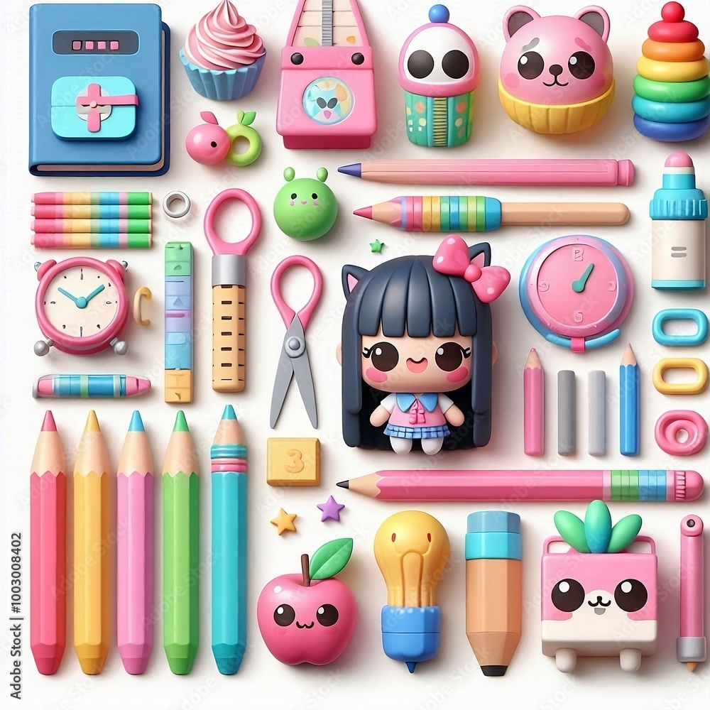 set of school supplies set of school supplies