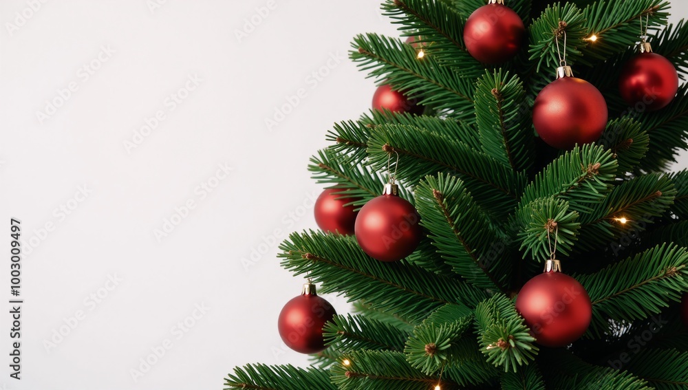 Christmas Tree A decorated green evergreen conifer at Christmastime Christmas Tree A decorated green evergreen conifer at Christmastime