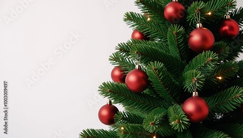 Christmas Tree A decorated green evergreen conifer at Christmastime