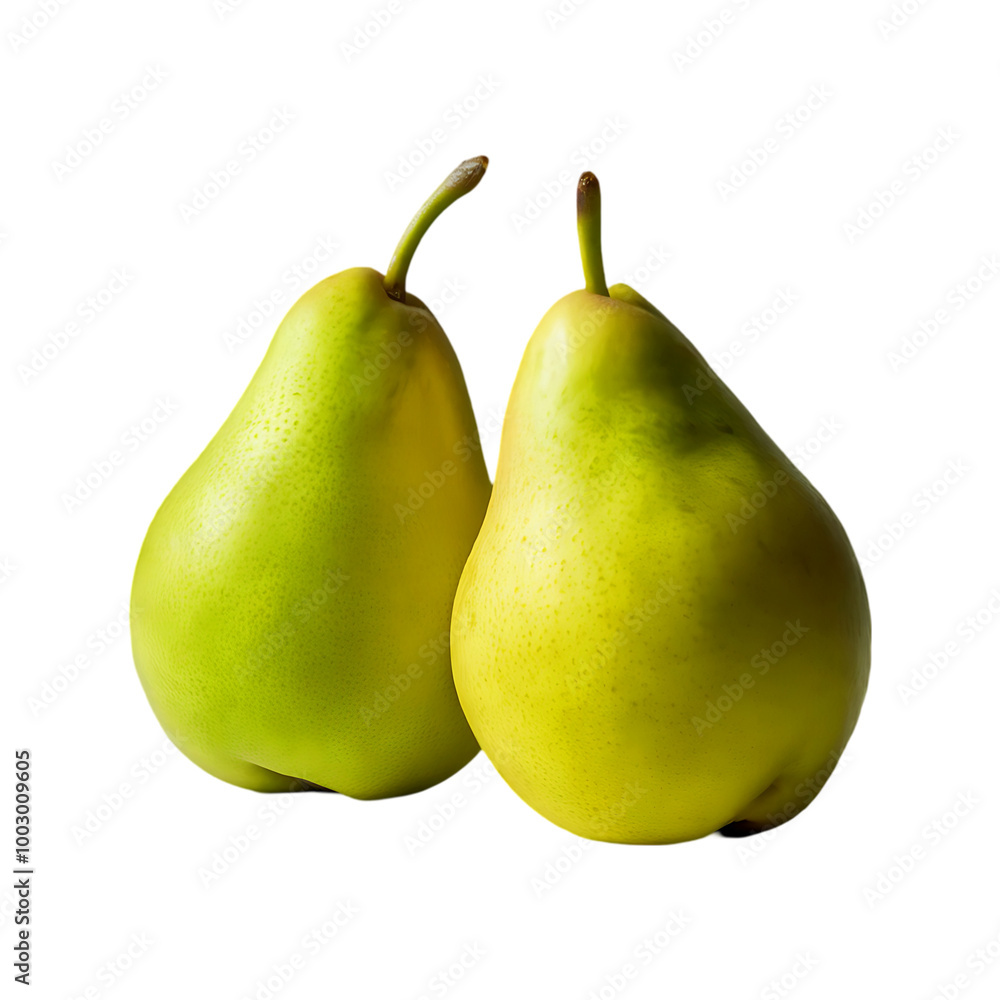 Fresh green pear fruit isolated on a transparent background by AI generative Fresh green pear fruit isolated on a transparent background by AI generative