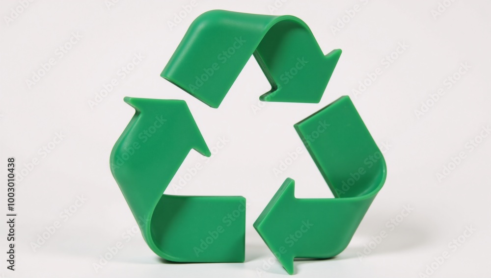 Fototapeta premium A recycling symbol featuring arrows to represent reuse within an ecological theme