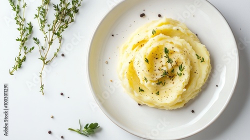 Creamy Mashed Potatoes with Fresh Herbs Garnish