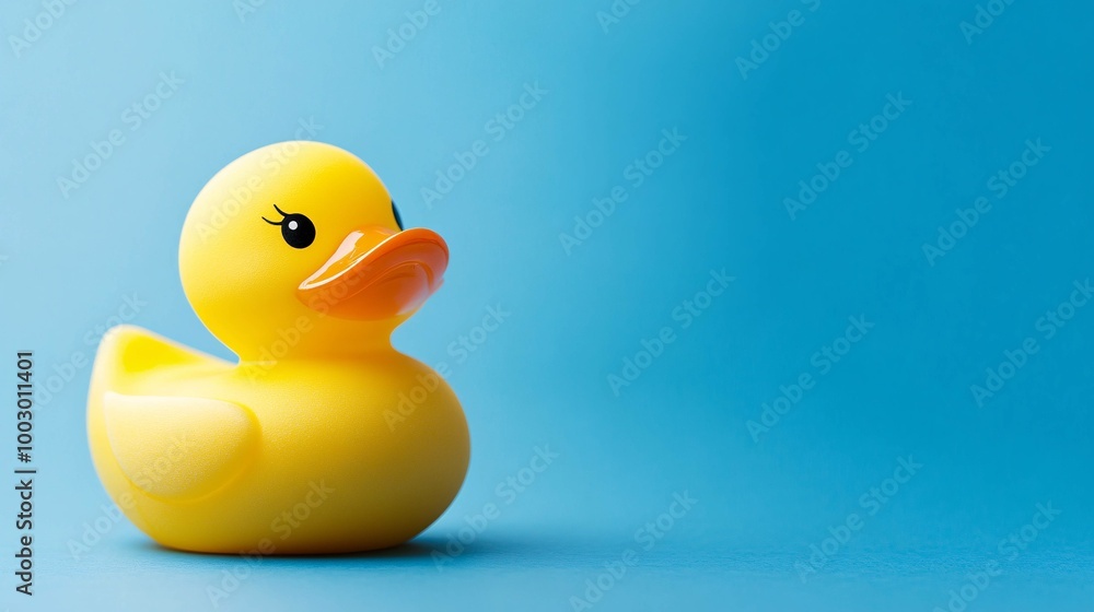 rubber duck concept on a blue background rubber duck concept on a blue background