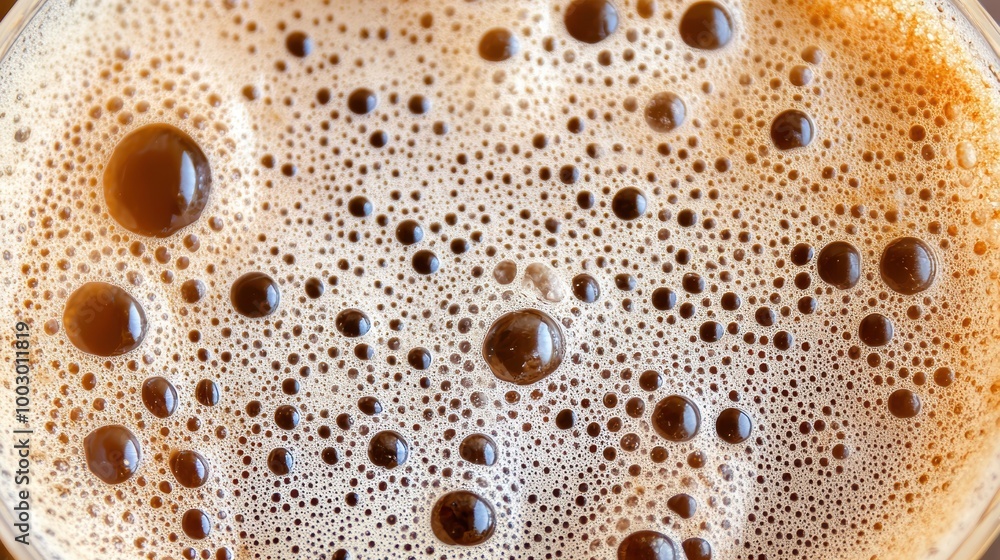 Close-up of frothy coffee bubbles in cup Close-up of frothy coffee bubbles in cup