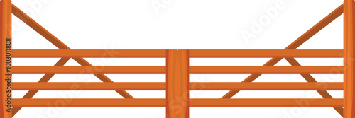 This classic wooden fence is dividing and securing a farm or ranch