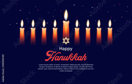  Happy Hanukkah background with candles