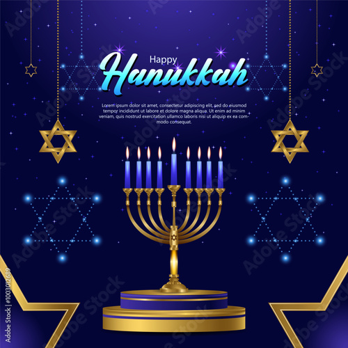  Happy Hanukkah background with candles
