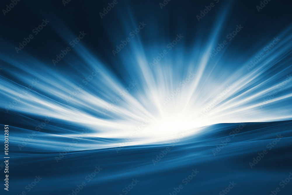 Abstract blue light burst in smooth wave pattern background Abstract blue light burst in smooth wave pattern background