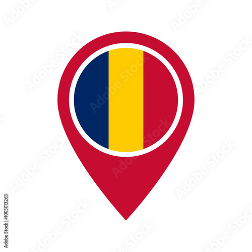 Free Download Chad flag location icon - GFXLoad