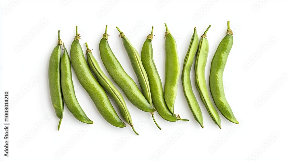 Sharp canavalia beans pictures isolated on white. Rooty veggie. Single cutout with shadow. Design element. Overhead, flat lay Sharp canavalia beans pictures isolated on white. Rooty veggie. Single cutout with shadow. Design element. Overhead, flat lay