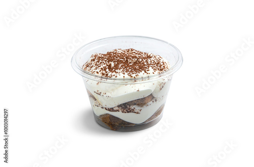 Delicious chocolate tiramisu. Close up