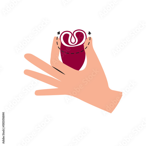 menstrual cup process diagram illustration eps
