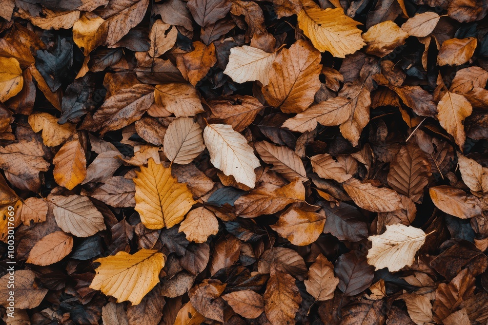 Autumn leaves carpet on floor Autumn leaves carpet on floor