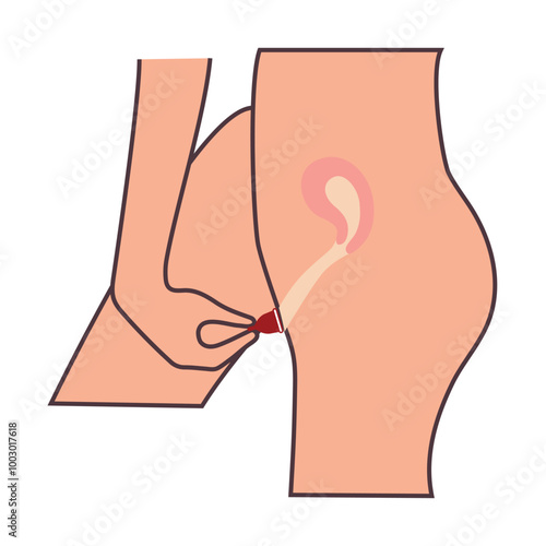 menstrual cup process diagram illustration eps
