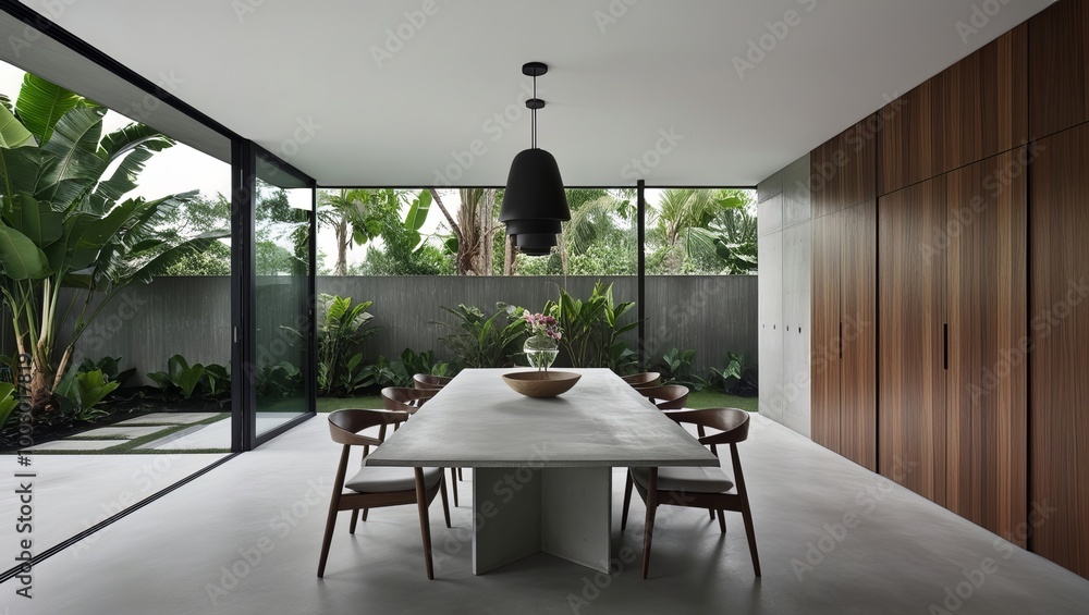 Fototapeta premium Minimalist Interior design dining room