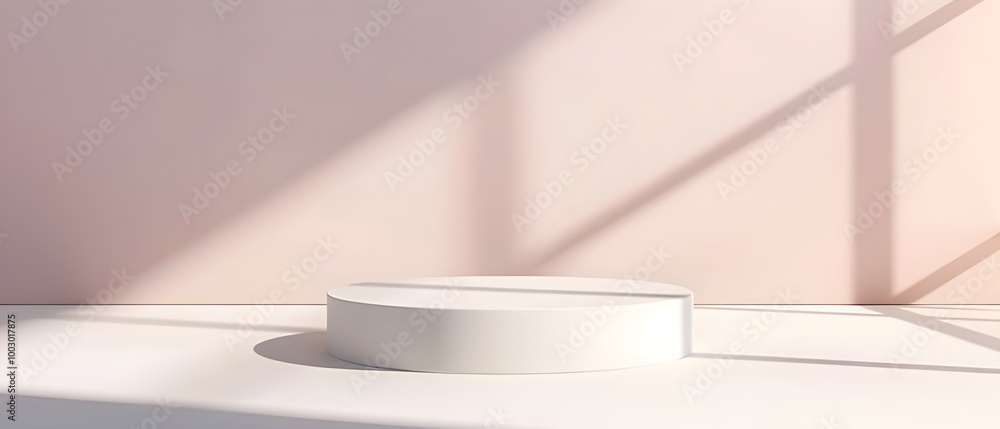 Minimalist Display Podium in Soft Light Setting Minimalist Display Podium in Soft Light Setting