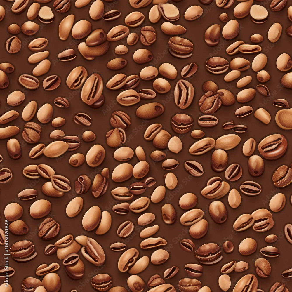 Obraz premium coffee bean illustration pattern background