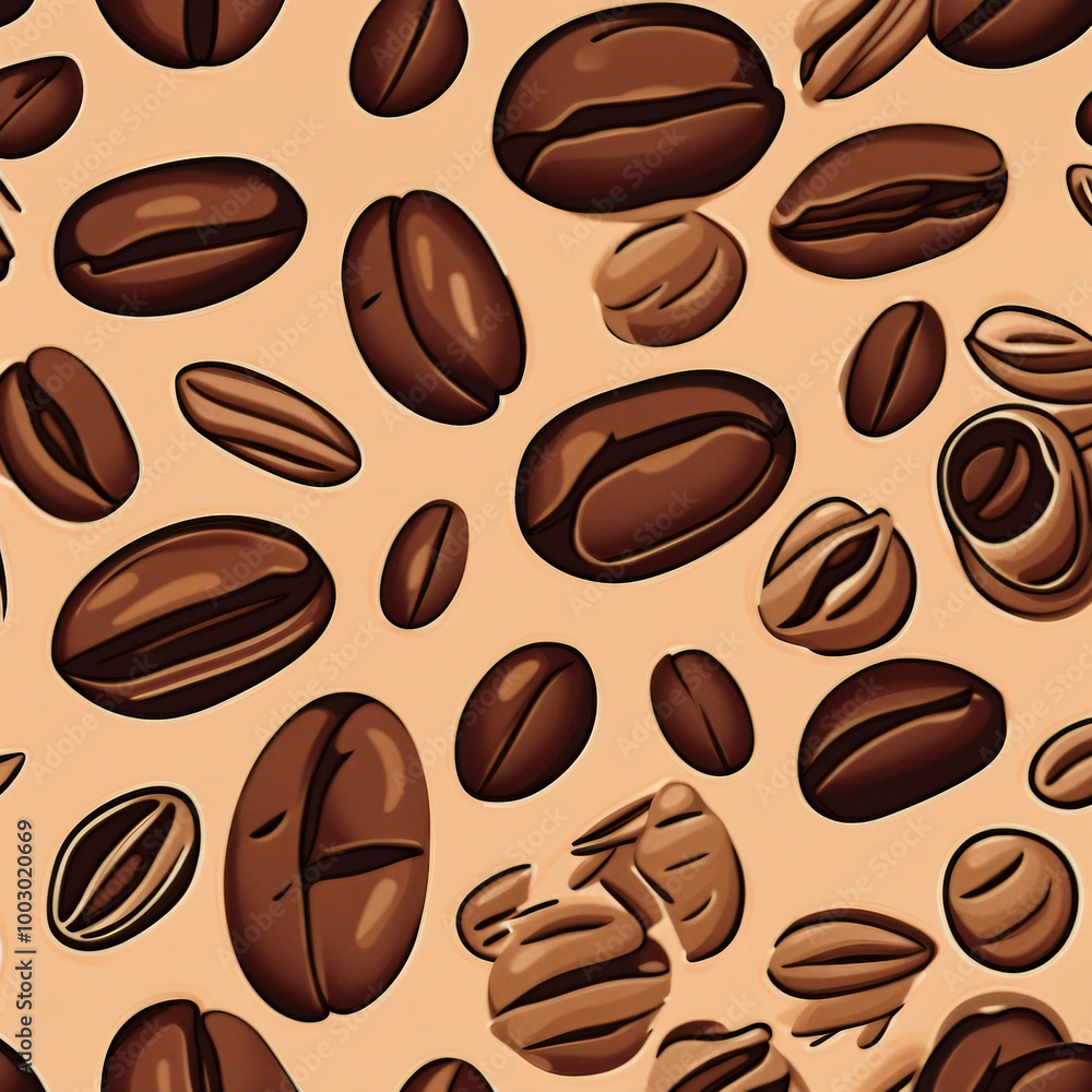 coffee bean illustration pattern background coffee bean illustration pattern background