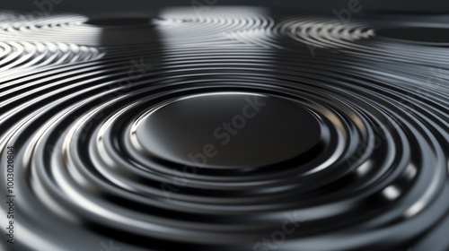 Close-up view of polished metal surface revealing smooth curves and reflectio...