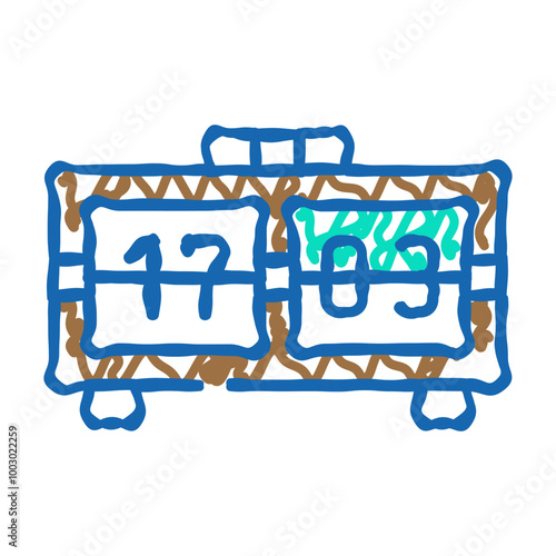 mechanical clock doodle icon sketch vector. mechanical clock sign. isolated symbol illustration