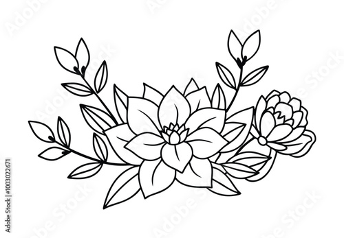 Floral Outline Drawing