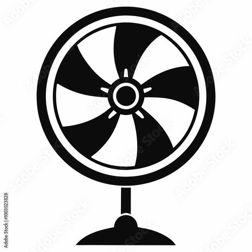  Electric fan silhouette vector illustration