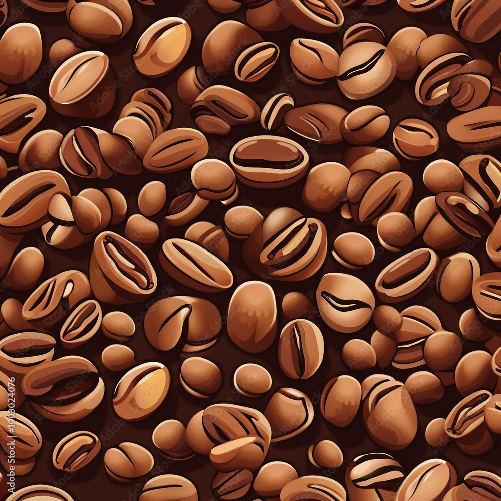 Obraz premium coffee bean illustration pattern background