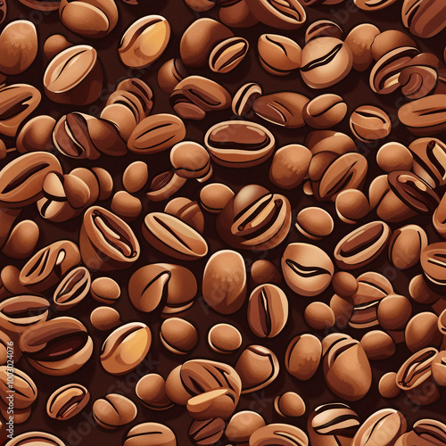 coffee bean illustration pattern background