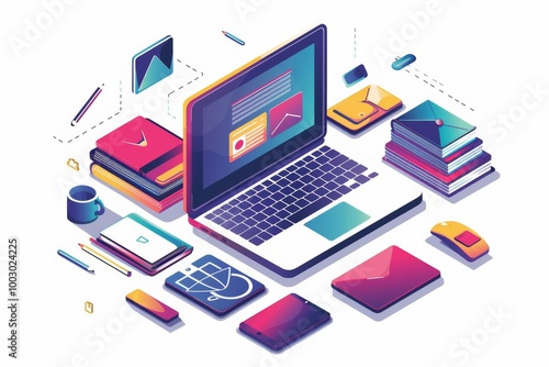 Wallpaper Mural Sleek e-learning system showcasing vibrant colors and advanced functionality Torontodigital.ca