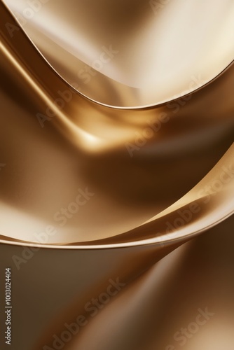 Elegant swirls of golden liquid create a luxurious texture against a soft bac...
