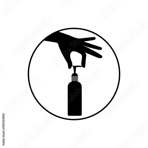 liquid dispenser pump drop hand icon vector eps