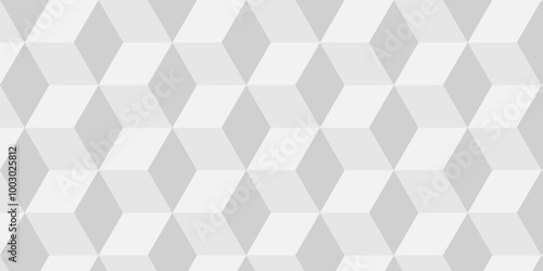 Vector geometric minimal cube hexagon surface texture design. white block and mete glossy thin smooth structure isometric grid banner and wallpaper.	
