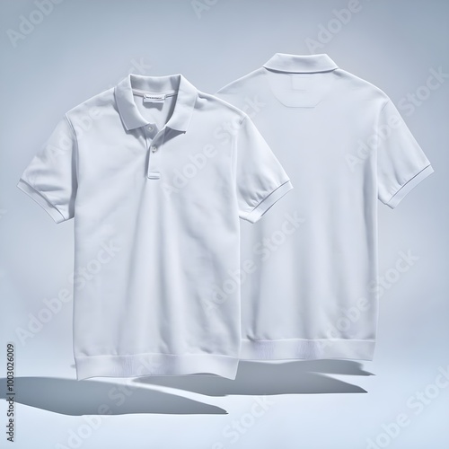 Wallpaper Mural White Polo Shirt Mockup   Front and Back View   Casual Fashion  Men s Clothing  T Shirt De Torontodigital.ca