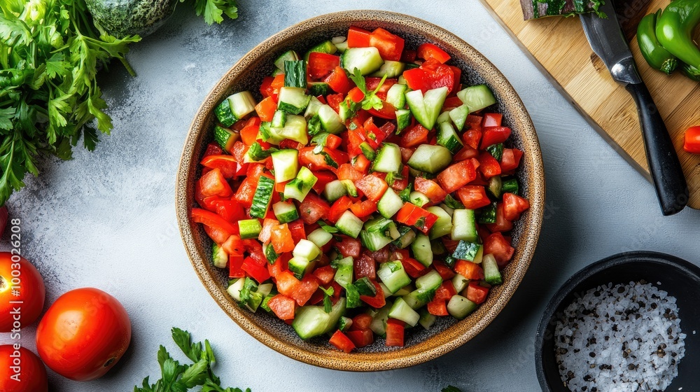 Fresh Colorful Salad with Vegetables in Bowl Fresh Colorful Salad with Vegetables in Bowl