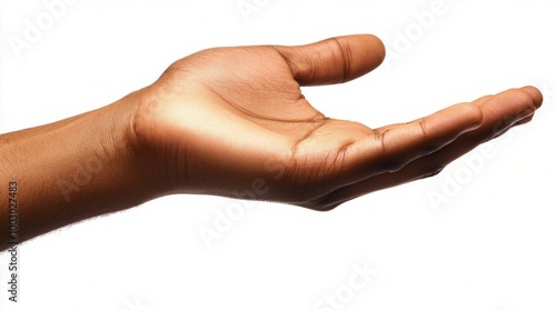 Open hand gesture on a plain background showcasing the intricacies of human anatomy