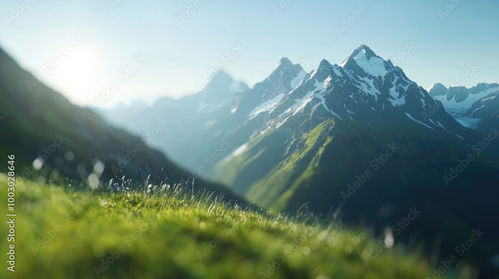 Fototapeta premium Majestic Mountain Range in Natural Light