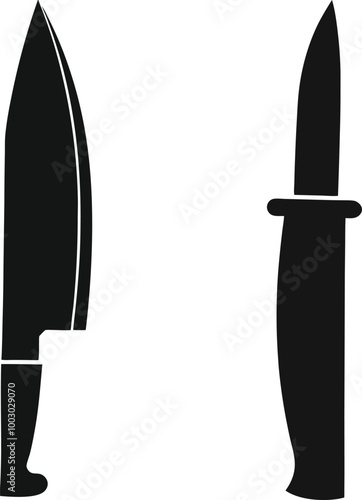 Knife silhouette vector art illustration