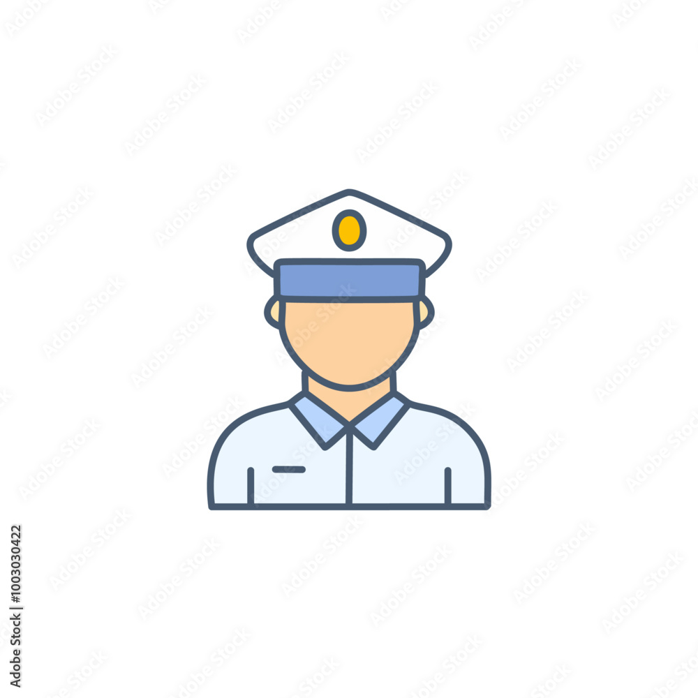 Professional Police Officer Avatar Vector Illustration Professional Police Officer Avatar Vector Illustration