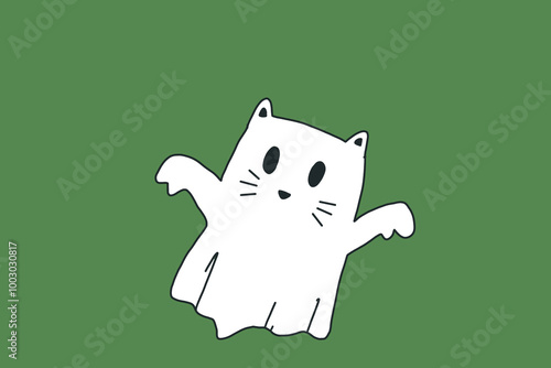 halloween element cute ghost design trick or treat illustration