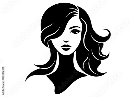 women silhouette vector illustration black female face 