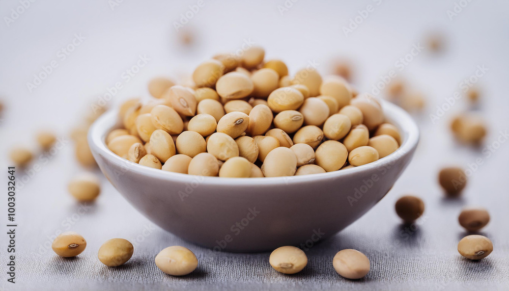 Bowl of soybeans. Soya bean. Bowl of soybeans. Soya bean.