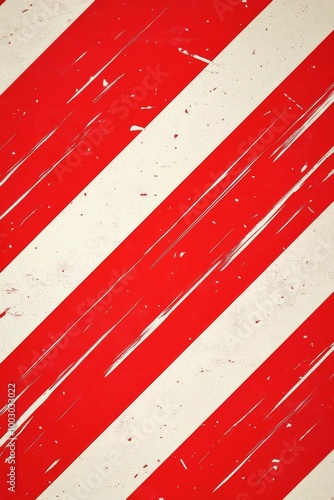 Bold red and white striped pattern creating a vibrant diagonal design on a fl...