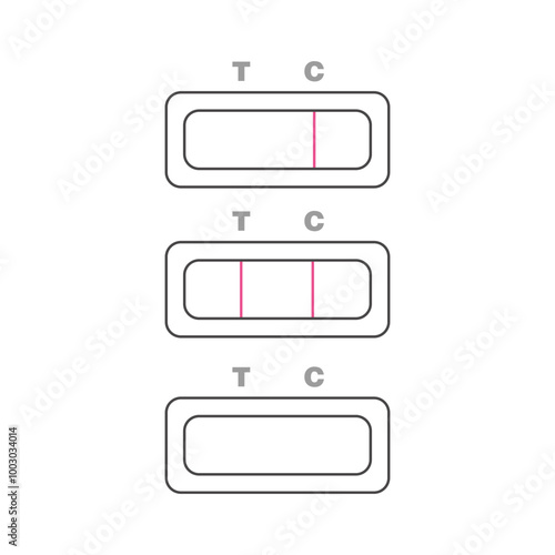 female urine testing strip result icon vector eps