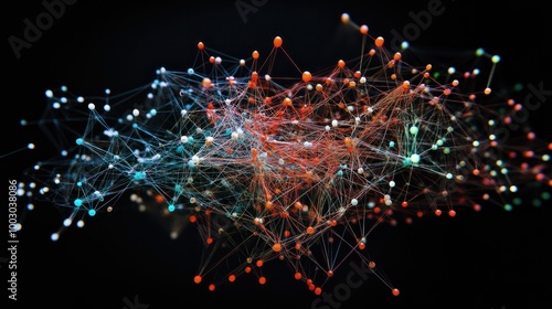 Design an illustration that visualizes the expansion of a business network, using interconnected nodes to represent partnerships, collaborations, and increased connections, AI generated photo