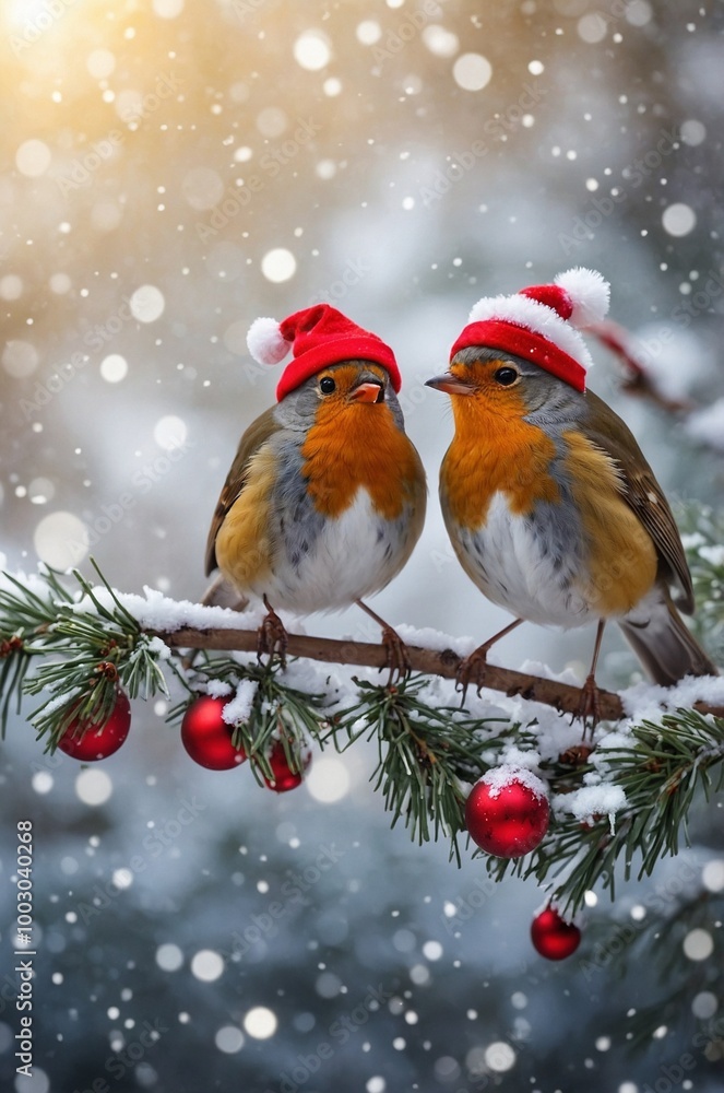 robin in the snow, Winter nature background. robin in the snow, Winter nature background.