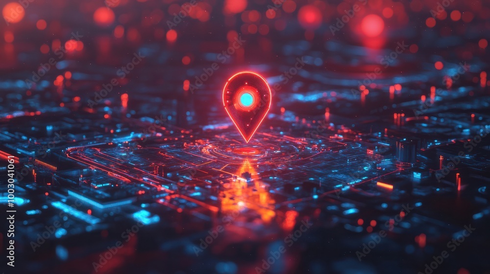 futuristic map pin location AI technology background futuristic map pin location AI technology background