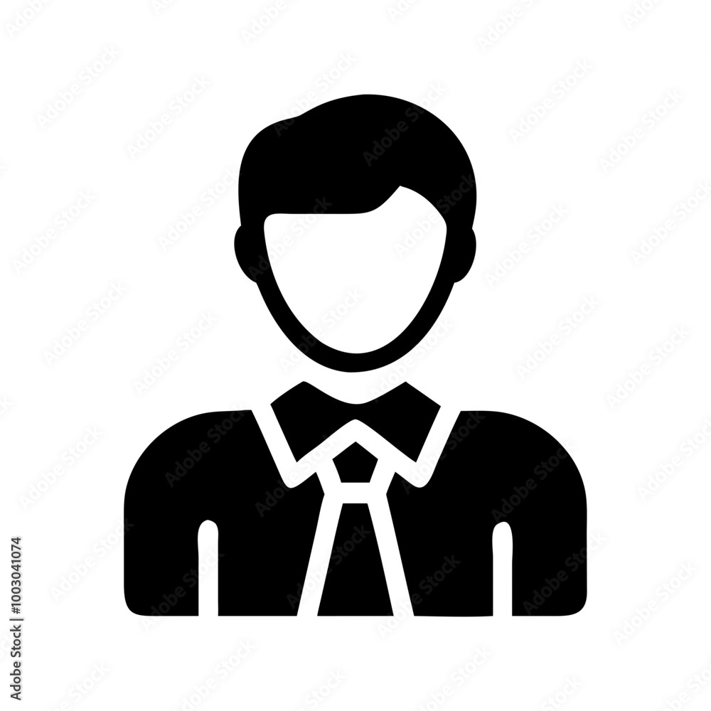 Businessman icon in black silhouette style on white background Businessman icon in black silhouette style on white background