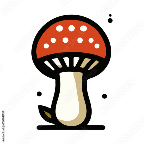 Mushroom Icon Vector Design Element: Cute and Detailed Graphics for Nature and Food Illustrations